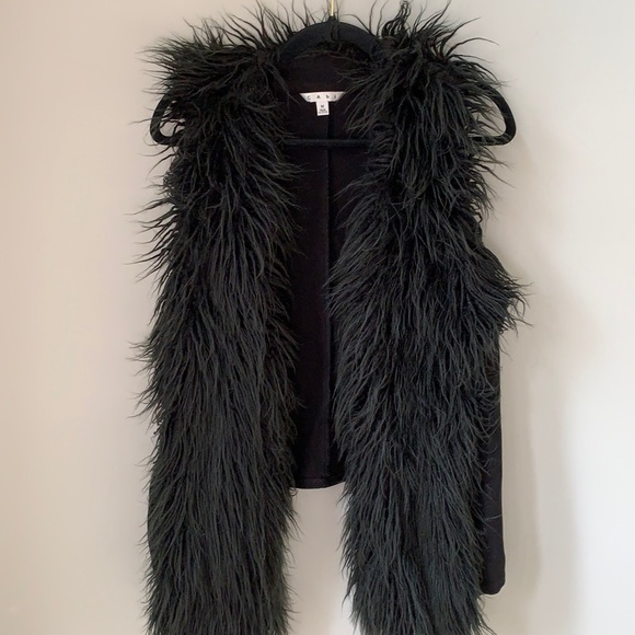 CAbi Black Furry Vest - Picture 1 of 4